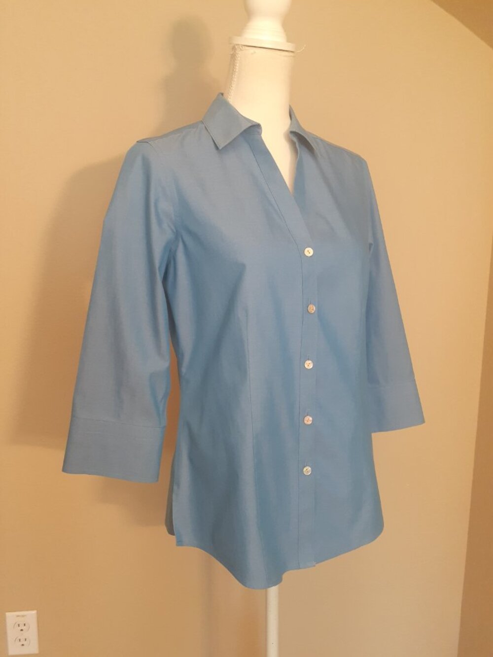Foxcroft 3/4 Sleeve  Cotton Shirt
